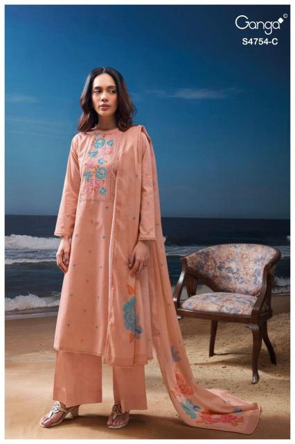 Ganga gresmita 4754 cotton dress materials wholesale in hyderabad